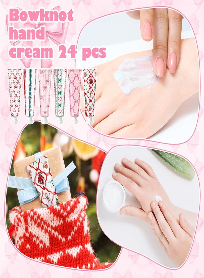 Dimsile 12 Pcs Pink Bow Hand Cream Gifts Bulk Valentine Party Favors for Women Coquette Pink Bow Mini Hand Lotion Travel Size Moisturizer Cream for Dry Cracked Hands Coquette Party Favors for Coworker - Image 4